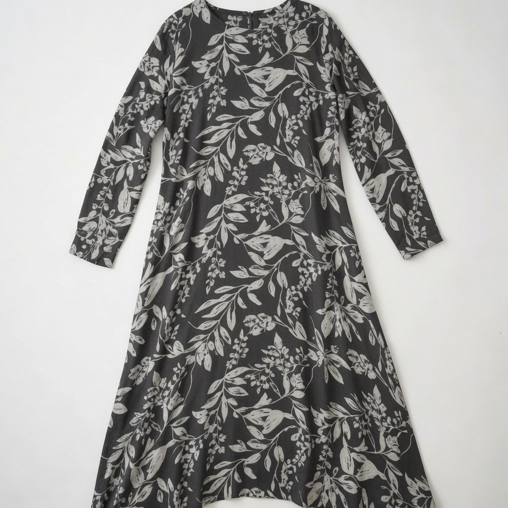 Blue Botanical Print Midi Dress 3