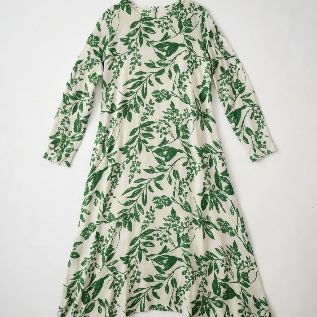 Blue Botanical Print Midi Dress 2