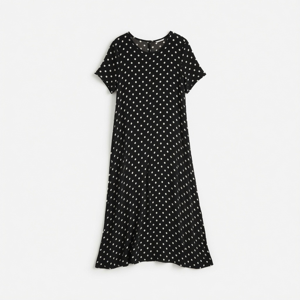 Brown Polka Dot Drop Waist Dress 2