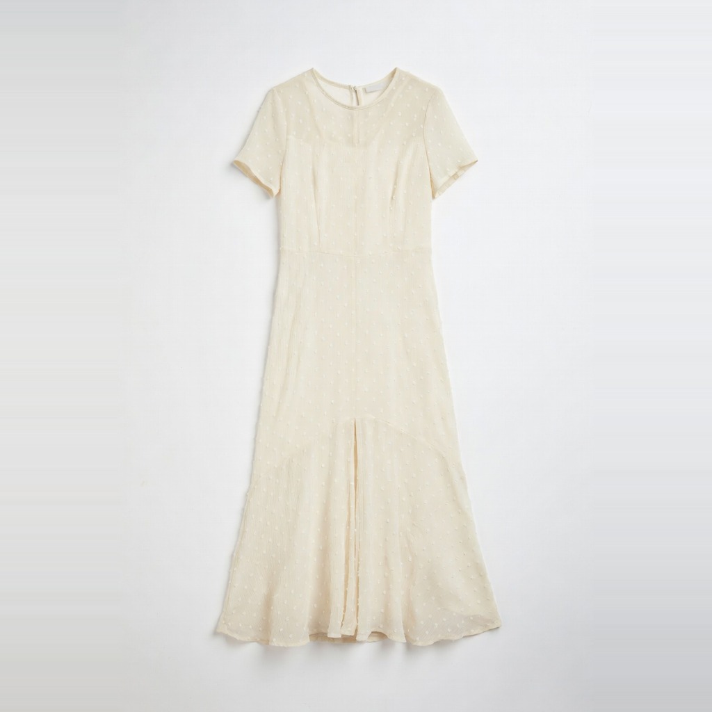 Brown Polka Dot Drop Waist Dress 3