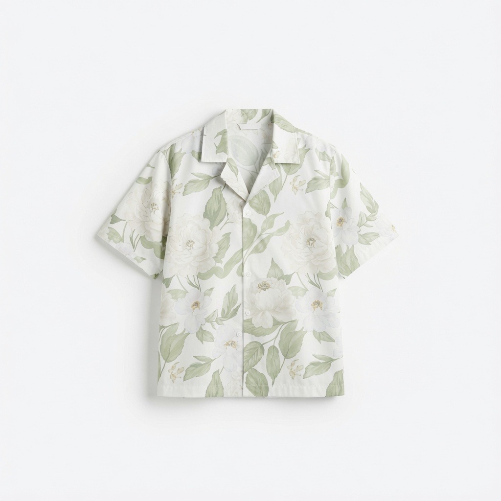 Cotton Poplin Floral Camp Blouse