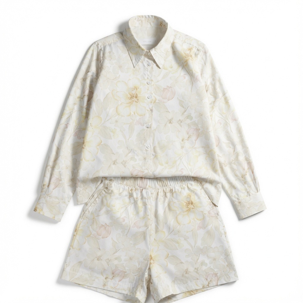 Cotton Poplin Shirt & Short Print Set