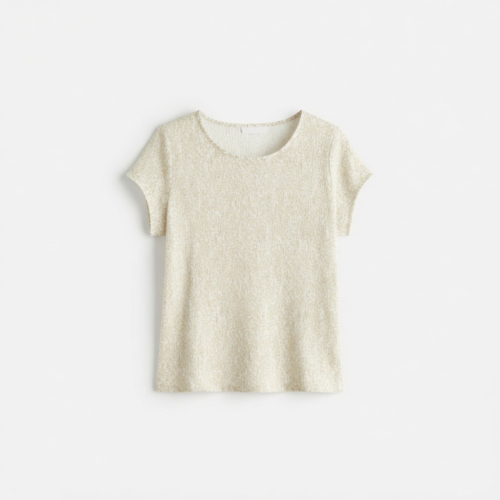 Crepe Knit Printed Short Sleeve Top