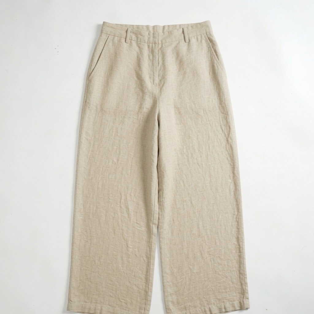 Flax Rayon Wide Leg Trouser