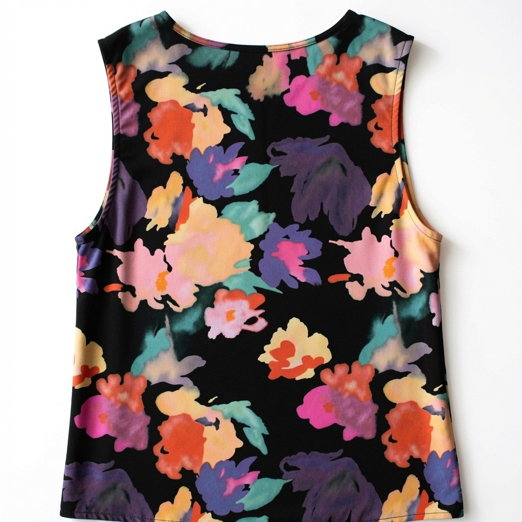 Ice Crepe Floral Sleeveless Shell 3