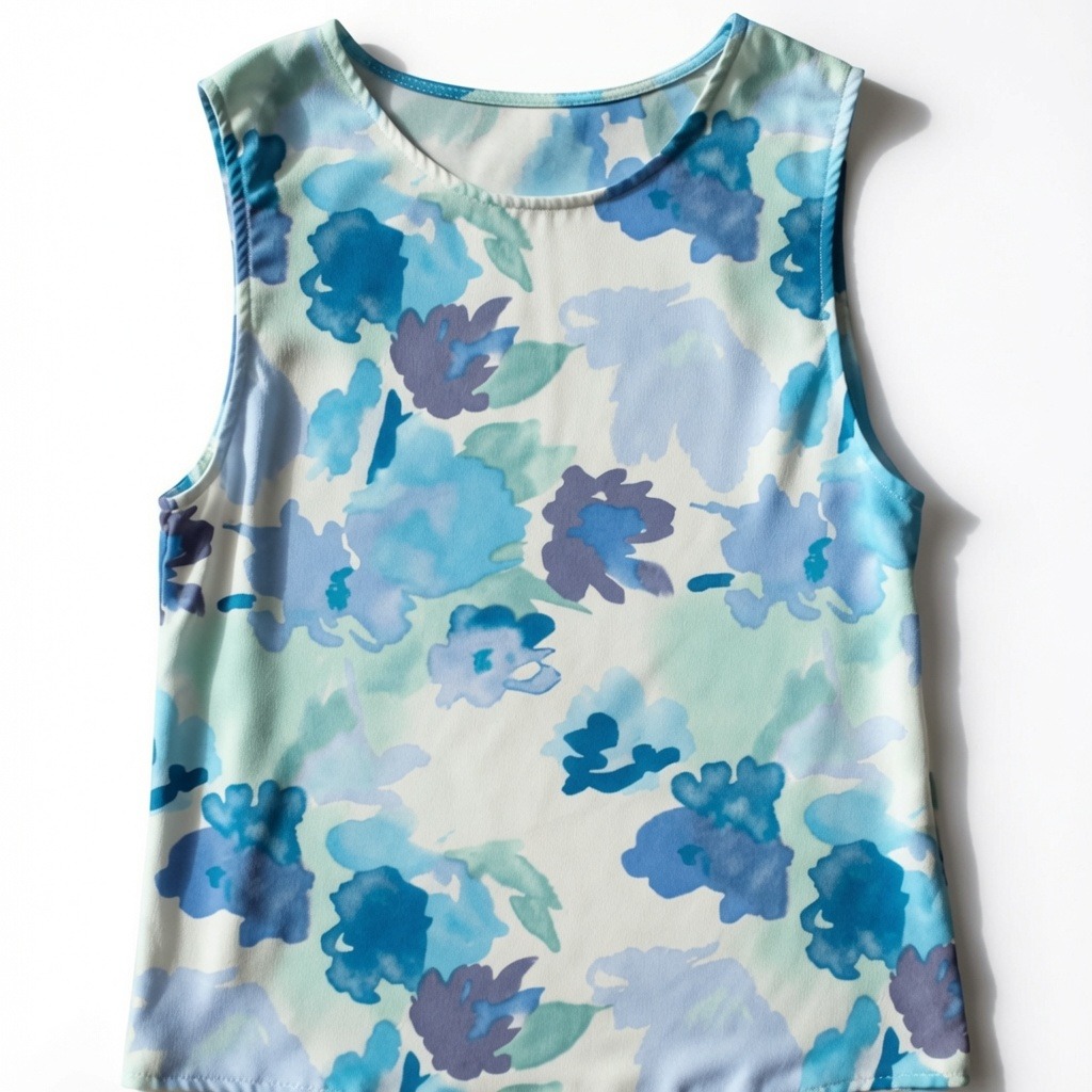 Ice Crepe Floral Sleeveless Shell