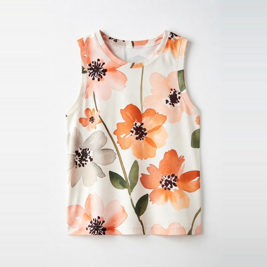 Ice Crepe Floral Sleeveless Shell 2