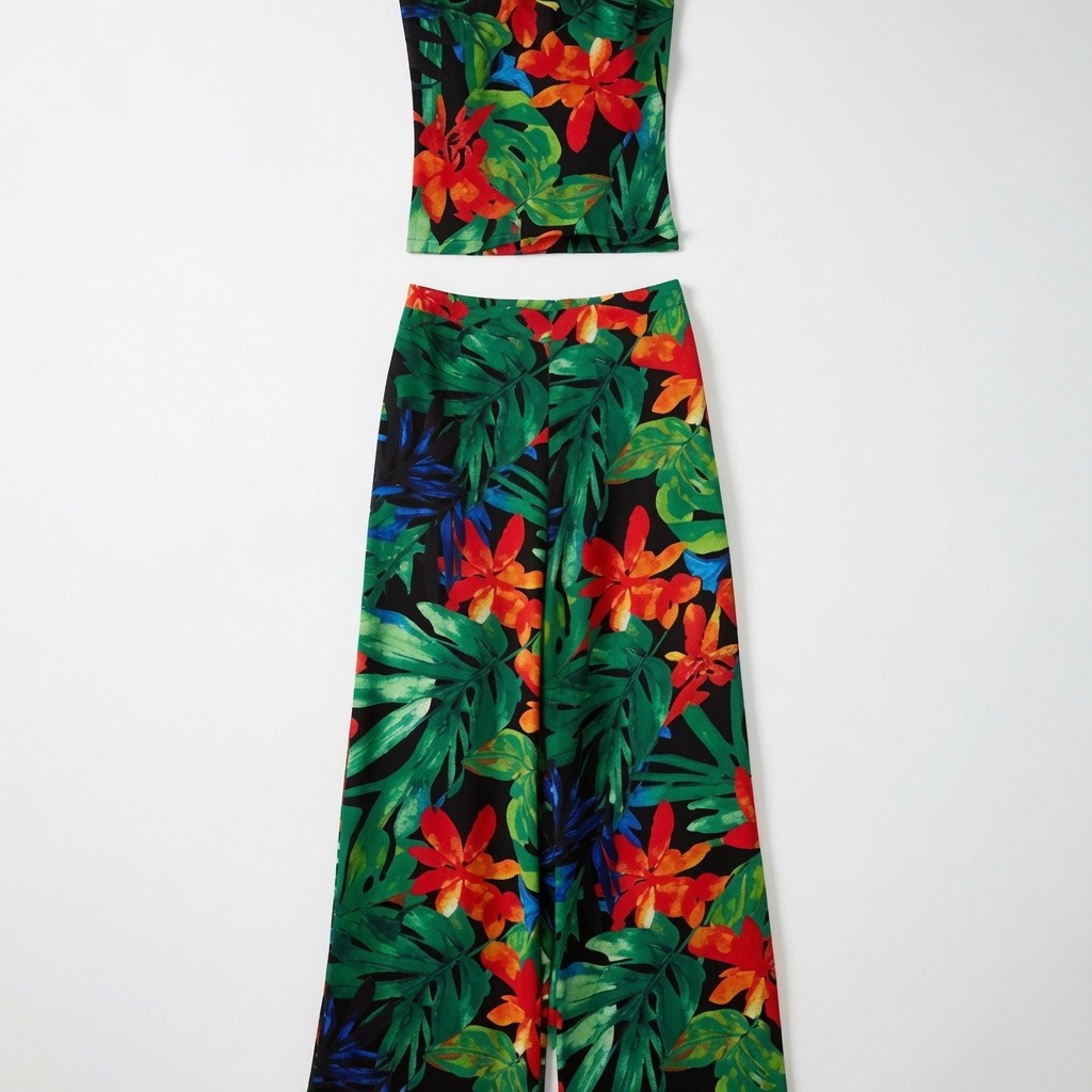 Poly Print Camisole & Wide Leg Set